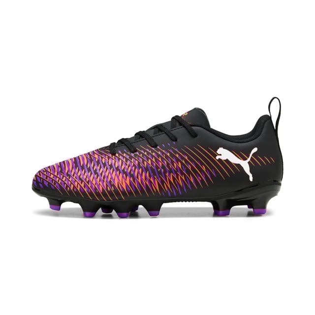 PRODUCT STORY: Playmakers, unleash your creativity on the pitch with the FUTURE 8 PLAY. With a soft, lightweight upper, innovative stud design for 360-degree agility, and GripControl technology for superior ball control, these shoes offer regular to wide fit and the option to play with or without laces. Perfect for quick pivots and explosive movements, they keep you in control and unstoppable. FEATURES & BENEFITS: Made with at least 30% recycled materials. DETAILS: Regular to wide fit accommodates various foot shapes for a personalised feel; Lightweight synthetic upper offers comfort, support, and durability; Innovative stud design enables quick pivots and 360-degree agility on firm ground and artificial grass; FLEXGILITY outsole with a circular stud configuration for quick pivots and 360-degree agility; FG/AG: Suitable for use on both firm natural surfaces and artificial grass (4G); PUMA Youth: Recommended for older kids between 8 and 16 years.