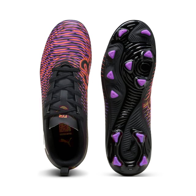 PRODUCT STORY: Playmakers, unleash your creativity on the pitch with the FUTURE 8 PLAY. With a soft, lightweight upper, innovative stud design for 360-degree agility, and GripControl technology for superior ball control, these shoes offer regular to wide fit and the option to play with or without laces. Perfect for quick pivots and explosive movements, they keep you in control and unstoppable. FEATURES & BENEFITS: Made with at least 30% recycled materials. DETAILS: Regular to wide fit accommodates various foot shapes for a personalised feel; Lightweight synthetic upper offers comfort, support, and durability; Innovative stud design enables quick pivots and 360-degree agility on firm ground and artificial grass; FLEXGILITY outsole with a circular stud configuration for quick pivots and 360-degree agility; FG/AG: Suitable for use on both firm natural surfaces and artificial grass (4G); PUMA Youth: Recommended for older kids between 8 and 16 years.