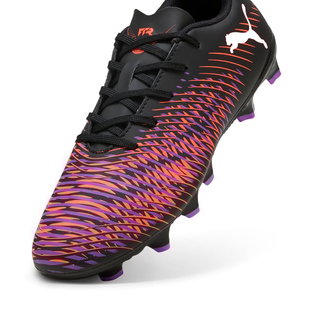 PRODUCT STORY: Playmakers, unleash your creativity on the pitch with the FUTURE 8 PLAY. With a soft, lightweight upper, innovative stud design for 360-degree agility, and GripControl technology for superior ball control, these shoes offer regular to wide fit and the option to play with or without laces. Perfect for quick pivots and explosive movements, they keep you in control and unstoppable. FEATURES & BENEFITS: Made with at least 30% recycled materials. DETAILS: Regular to wide fit accommodates various foot shapes for a personalised feel; Lightweight synthetic upper offers comfort, support, and durability; Innovative stud design enables quick pivots and 360-degree agility on firm ground and artificial grass; FLEXGILITY outsole with a circular stud configuration for quick pivots and 360-degree agility; FG/AG: Suitable for use on both firm natural surfaces and artificial grass (4G); PUMA Youth: Recommended for older kids between 8 and 16 years.