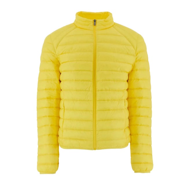 Mens JOTT Mat Lightweight Puffer Jacket in yellow gold.Thin and light  the men down jacket MAT will protect you from wind and cold thanks to its feather and down padding. This long sleeves jacket has 2 invisible zipped pockets and a front zip closure. Thermal insulation: light- Water repellent- Responsible down- Main material: 100% Polyamide.  Lining: 100% Polyamide.  Filling: 90% Down  10% Feather.- Ref: PF23MDOW02-629