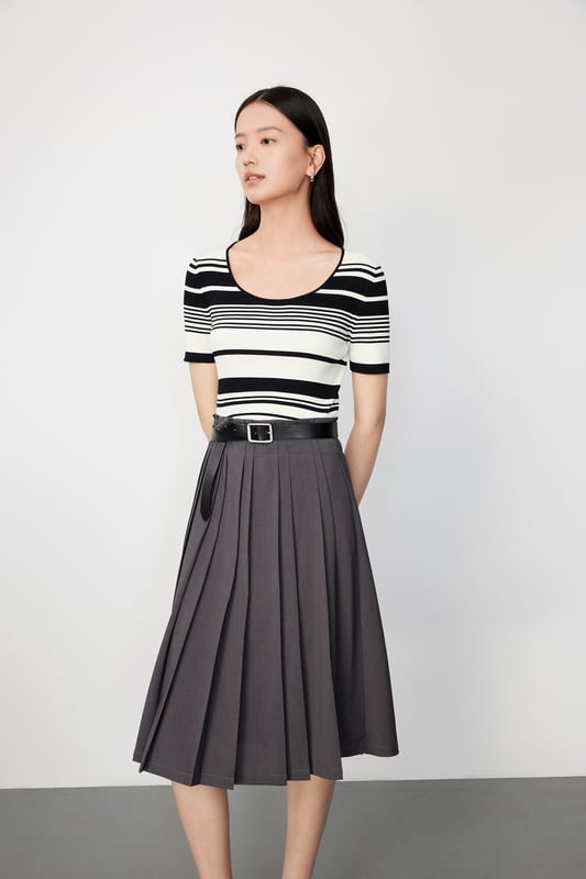 Suéter de lana a rayas Lily Business Fashion para mujer, color blanco roto
