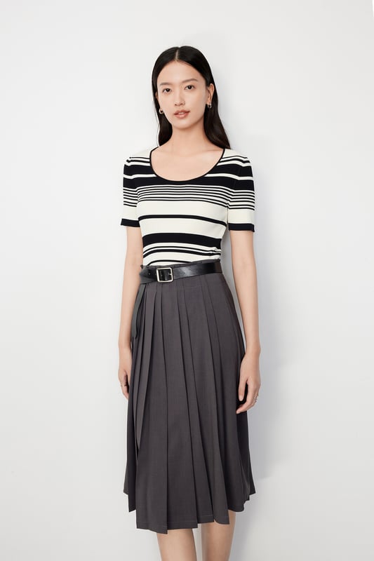 Suéter de lana a rayas Lily Business Fashion para mujer, color blanco roto