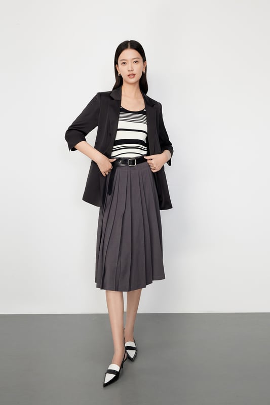 Suéter de lana a rayas Lily Business Fashion para mujer, color blanco roto