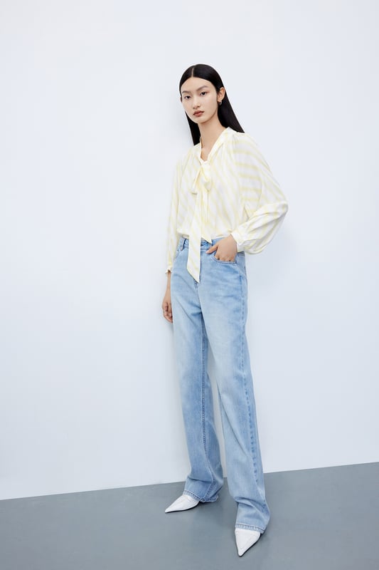 Lily Business Fashion Straight Jeans Damen Hellblau