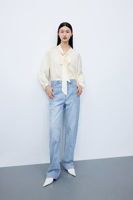 Lily Business Fashion Straight Jeans Damen Hellblau