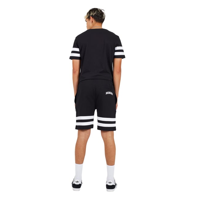 Update your casual wardrobe with this t-shirt and shorts set from Brave Soul. The crew neck t-shirt features cut and sew panel detail on the chest and sleeves and embroidery detail on the chest, and the matching shorts feature two side pockets and embroidery detail on the leg. This set boasts style and comfort for the perfect everyday outfit. Model wears UK size M.