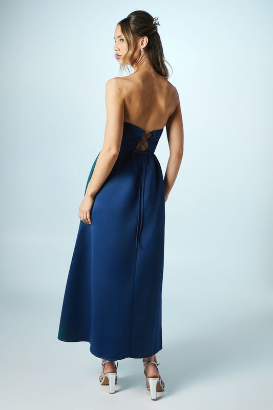 Structured Satin Corset Bridesmaids Dress