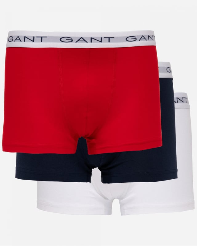 GANT's underwear delivers supportive, comfortable fits in high-quality fabrics. These cotton jersey trunks from GANT arrive in a 3-pack of classic, solid colors. They have a slim fit, regular waist and short leg length. Each trunk features a jacquard-knitted elastic waistband detailed with repeating GANT logos.

Pack of three
Slim fit
Short leg length
Regular waist
Jacquard-knitted waistband
GANT logos at waistband

 95% Cotton, 5% Elastane 

900023003
 
 