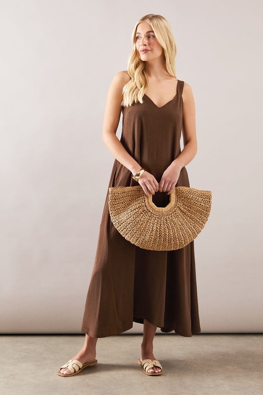 Petite Woven Cami Swing Midaxi Dress