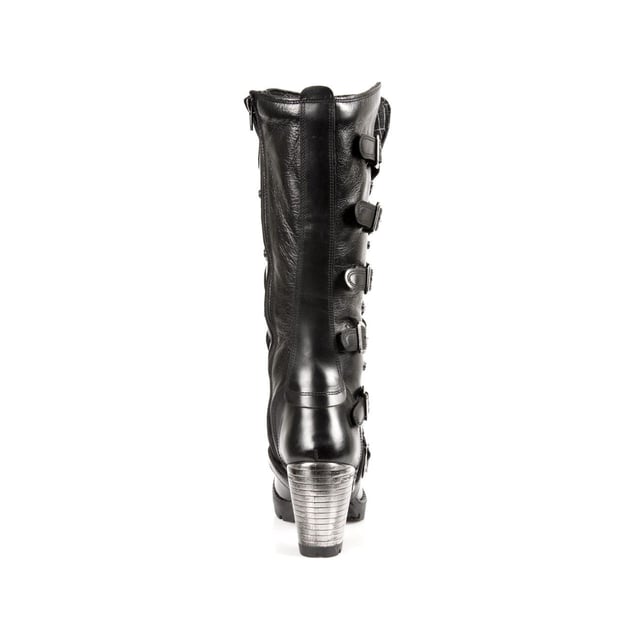 Part of the popular Trail collection, this high boot features a curved platform, which creates a stylish and unique aesthetic. The secure lace closure features metallic buckles running alongside the fastening and for a unique look the laces run through the heel, which is raised and is implemented with metal to give this shoe a bold presence. For added comfort the lining features soft leather and the shoe itself can be taken on and off with the aid of a side zip fastening. , Heel Height -9cm, Platform Height - 3cm, Shaft Height - 33cm, Outer Material - Cow Hide Leather