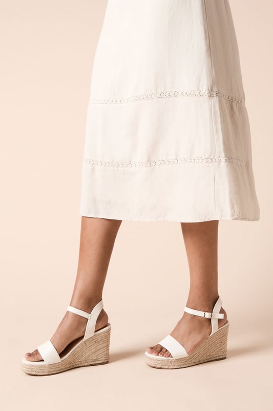 Cybele Faux Leather High Espadrille Wedge Sandals