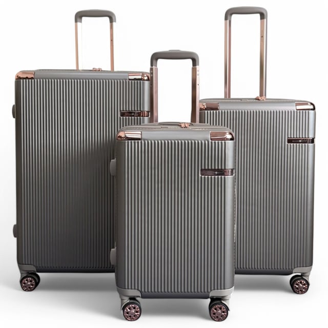 Erweiterbarer, beiger Hartschalenkoffer mit 8 Rädern, Reisegepäck, Kabinenkoffer Reisen Sie beruhigt mit diesem leichten und sicheren Hartschalenkoffer. Der Koffer aus strapazierfähigem Polycarbonat ist äußerst stoßfest, verfügt über TSA-Schlösser für mehr Sicherheit, 8-Rad-Spinner für müheloses Bewegen und erweiterbares Fassungsvermögen für zusätzliche Flexibilität beim Packen. Eigenschaften: Strapazierfähige Polycarbonat-Schale: Diese aus hochwertigem Polycarbonat gefertigte Schale bietet außergewöhnliche Stoßfestigkeit und ist dennoch leicht, sodass Ihr Gepäck während der gesamten Reise gut geschützt ist. TSA-Zahlenschloss: Das integrierte, TSA-geprüfte Zahlenschloss bietet erhöhte Sicherheit und ermöglicht es der Flughafensicherheit, Ihr Gepäck ohne Beschädigung zu untersuchen, sodass Sie beruhigt reisen können. 8-Rad-360°-Spinner-System: Ausgestattet mit acht leichtgängigen Spinner-Rädern ermöglicht dieses Set mühelose 360-Grad-Manövrierbarkeit, sodass das Navigieren durch stark frequentierte Flughäfen und Bahnhöfe ein Kinderspiel wird. Erweiterbares Design: Jeder Koffer verfügt über einen erweiterbaren Reißverschluss, der bei Bedarf zusätzliches Fassungsvermögen bietet – ideal, um Souvenirs mitzubringen oder weitere Gegenstände unterzubringen. Ergonomischer Teleskopgriff: Der verstellbare Teleskopgriff gewährleistet eine bequeme und reibungslose Handhabung und passt sich Ihrer bevorzugten Höhe für eine einfache Navigation an. Spezifikationen: Kabine: 55 x 36 x 22 cm, 2,6 kg, 39 l Mittel: 67 x 43 x 27 (32 erweitert) cm, 3,50 kg, 81 l Groß: 77 x 50 x 31 (36 erweitert) cm, 4,20 kg, 123 l HINWEIS: Diese Koffer werden einzeln und nicht als Set verkauft. Wählen Sie daher bitte Ihre bevorzugte Größe aus!
