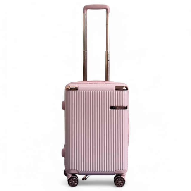 Maleta de cabina de viaje expandible de color oro rosa con carcasa rígida y 8 ruedas Viaje con confianza con esta maleta rígida, ligera y segura. Fabricada con policarbonato duradero, ofrece una resistencia superior a los impactos y cuenta con cerraduras TSA para mayor seguridad, ruedas giratorias de 8 ruedas para un movimiento sin esfuerzo y capacidad expandible para una mayor flexibilidad de empaque. Características: Carcasa de policarbonato duradero: Fabricada con policarbonato de alta calidad, esta carcasa proporciona una resistencia excepcional a los impactos sin dejar de ser ligera, lo que garantiza que sus pertenencias estén bien protegidas durante todo su viaje. Cerradura de combinación TSA: La cerradura de combinación integrada aprobada por la TSA ofrece mayor seguridad, permitiendo que la seguridad del aeropuerto inspeccione su equipaje sin dañarlo, lo que le proporciona tranquilidad durante el viaje. Sistema giratorio de 360° de 8 ruedas: Equipado con ocho ruedas giratorias de suave rodamiento, este conjunto permite una maniobrabilidad de 360 grados sin esfuerzo, lo que hace que navegar por aeropuertos y estaciones de tren concurridos sea muy fácil. Diseño expandible: Cada maleta cuenta con una cremallera expandible, que proporciona capacidad de empaque adicional cuando se necesita, ideal para traer recuerdos o acomodar artículos adicionales. Asa telescópica ergonómica: El asa telescópica ajustable garantiza un manejo cómodo y suave, adaptándose a su altura preferida para facilitar su desplazamiento. Especificaciones: Cabina: 55 x 36 x 22 cm, 2,6 kg, 39 L; Mediana: 67 x 43 x 27 cm (32 expandida), 3,50 kg, 81 L; Grande: 77 x 50 x 31 cm (36 expandida), 4,20 kg, 123 L. NOTA: Estas maletas se venden por separado, no como juego, así que seleccione su tamaño preferido.