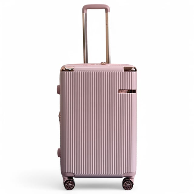Maleta de cabina de viaje expandible de color oro rosa con carcasa rígida y 8 ruedas Viaje con confianza con esta maleta rígida, ligera y segura. Fabricada con policarbonato duradero, ofrece una resistencia superior a los impactos y cuenta con cerraduras TSA para mayor seguridad, ruedas giratorias de 8 ruedas para un movimiento sin esfuerzo y capacidad expandible para una mayor flexibilidad de empaque. Características: Carcasa de policarbonato duradero: Fabricada con policarbonato de alta calidad, esta carcasa proporciona una resistencia excepcional a los impactos sin dejar de ser ligera, lo que garantiza que sus pertenencias estén bien protegidas durante todo su viaje. Cerradura de combinación TSA: La cerradura de combinación integrada aprobada por la TSA ofrece mayor seguridad, permitiendo que la seguridad del aeropuerto inspeccione su equipaje sin dañarlo, lo que le proporciona tranquilidad durante el viaje. Sistema giratorio de 360° de 8 ruedas: Equipado con ocho ruedas giratorias de suave rodamiento, este conjunto permite una maniobrabilidad de 360 grados sin esfuerzo, lo que hace que navegar por aeropuertos y estaciones de tren concurridos sea muy fácil. Diseño expandible: Cada maleta cuenta con una cremallera expandible, que proporciona capacidad de empaque adicional cuando se necesita, ideal para traer recuerdos o acomodar artículos adicionales. Asa telescópica ergonómica: El asa telescópica ajustable garantiza un manejo cómodo y suave, adaptándose a su altura preferida para facilitar su desplazamiento. Especificaciones: Cabina: 55 x 36 x 22 cm, 2,6 kg, 39 L; Mediana: 67 x 43 x 27 cm (32 expandida), 3,50 kg, 81 L; Grande: 77 x 50 x 31 cm (36 expandida), 4,20 kg, 123 L. NOTA: Estas maletas se venden por separado, no como juego, así que seleccione su tamaño preferido.