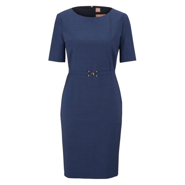 Women's Boss Daleah Dress. Main material: 100% Wool.- Lining: 54% Viscose, 43% Polyamide, 3% Elastane.- Dry clean. Ref: 50497369963.