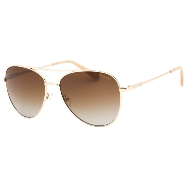 Brand New Light Gold Banana Republic Sunglasses, Lens Width = 56mm, Nose Bridge Width = 15mm, Arm Length = 140mm, Sunglasses, Sunglasses Case, Cleaning Cloth and Care Instructions all Included, 100% Protection Against UVA & UVB Sunlight and Conform to British Standard EN 1836:2005, Brown Lens Sunglasses, 100% Metal
