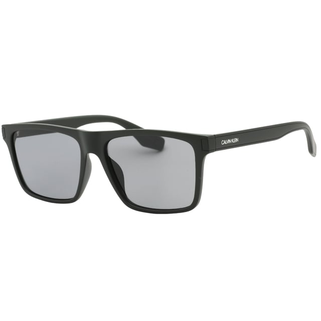 Brand New Matte Cargo Black Calvin Klein Sunglasses, Lens Width = 56mm, Nose Bridge Width = 15mm, Arm Length = 140mm, Sunglasses, Sunglasses Case, and Care Instructions all Included, 100% Protection Against UVA & UVB Sunlight and Conform to British Standard EN 1836:2005, Solid Smoke Lens Sunglasses, 100% Plastic