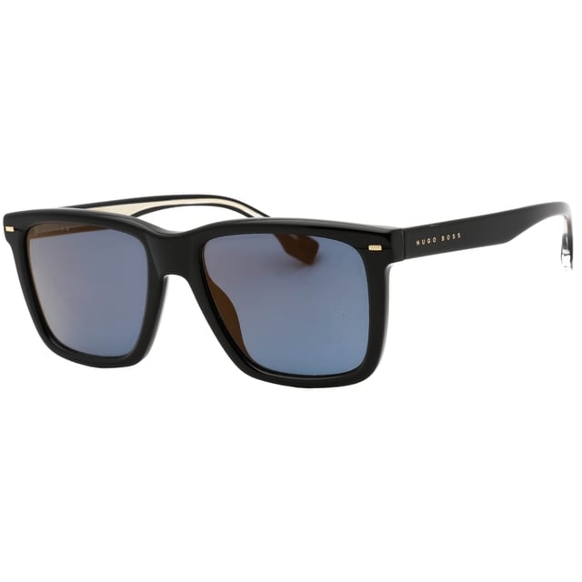 Hugo Boss Black Sunglasses, Lens Width = 55mm, Nose Bridge Width =18mm, Arm Length = 145mm, Sunglasses, Sunglasses Case, Cleaning Cloth and Care Instructions all Included, 100% Protection Against UVA & UVB Sunlight and Conform to British Standard EN 1836:2005, Gold SP Lens Sunglasses, 100% Plastic