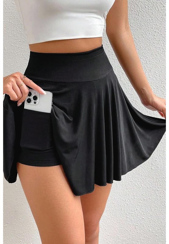 Our styles are designed with a trendy fitted look in mind following an international size standard. For the best fit we suggest choosing one size up from your usual. Be sure to check our sizing chart to find your perfect match!
  A
  line silhouette for a flattering fit
  Draped design for an elegant and dynamic effect
  High waist design to highlight curves
  Convenient phone pocket for on
  the
  go essentials
  Sizes available: S (4
  6) M (8
  10) L (12
  14) XL (16
  18)
  High elasticity for comfort
  Waist measurements: S (25.6 inches) M (27.6 inches) L (29.5 inches) XL (32.3 inches)
  Hem width: S (75.0 inches) M (78.7 inches) L (82.5 inches) XL (87.0 inches)
  Length: S (15.2 inches) M (15.6 inches) L (15.9 inches) XL (16.3 inches)
  Hip measurements: S (34.8 inches) M (37.2 inches) L (39.6 inches) XL (42.7 inches)
  Bottoms: S (22.4 inches) M (23.8 inches) L (25.2 inches) XL (27.0 inches)
  Inseam: S (1.5 inches) M (1.6 inches) L (1.7 inches) XL (1.7 inches)
  Outseam: S (12.6 inches) M (13.0 inches) L (13.4 inches) XL (13.8 inches)
Material: 93% Viscose 7% Elastane