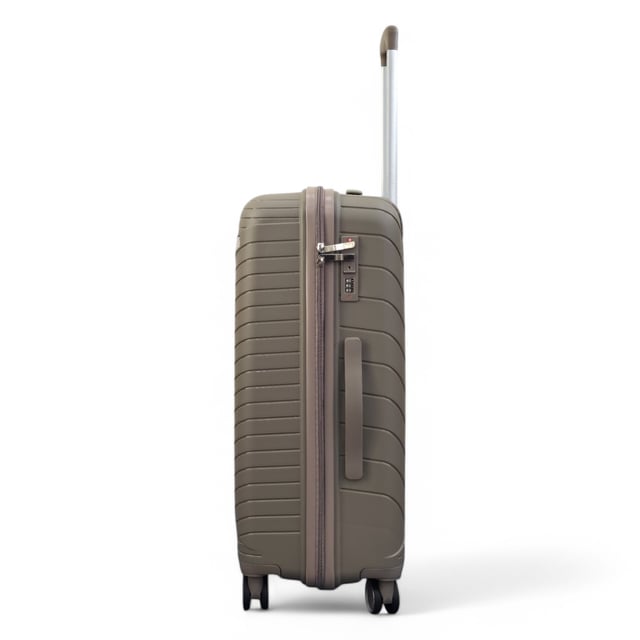 Robust PP Hard Shell Taupe 8 Wheels Luggage Travel Holiday Suitcase Set Get ready for smooth and secure travels with this Hardshell Luggage Set. Designed for effortless movement and reliable protection, this set is perfect for holidays, business trips, and weekend getaways. Its tough exterior, built-in security, and easy-glide wheels make it a smart choice for frequent flyers.
Features:
• Tough Hardshell Design – Solid, impact-resistant construction helps safeguard your belongings against travel bumps and knocks.
• Integrated Combination Lock – Secure your valuables with built-in locks that comply with international airport security regulations.
• 8-Wheel Spinner System – Glide smoothly through terminals with 360° rotating double wheels that offer superior stability and control.
• Lightweight & Travel-Friendly – Strong yet lightweight, making lifting and handling easier throughout your journey.
Size & Specifications:
• Cabin: 55 x 26 x 20 cm | Weight: 2.3 kg | Capacity: 35L
• Medium: 65 x 42 x 25 cm | Weight: 2.9 kg | Capacity: 55L
• Large: 75 x 48 x 29 cm | Weight: 3.8 kg | Capacity: 85L
From short breaks to long-haul holidays, this stylish and secure luggage set is built to travel with ease and confidence.