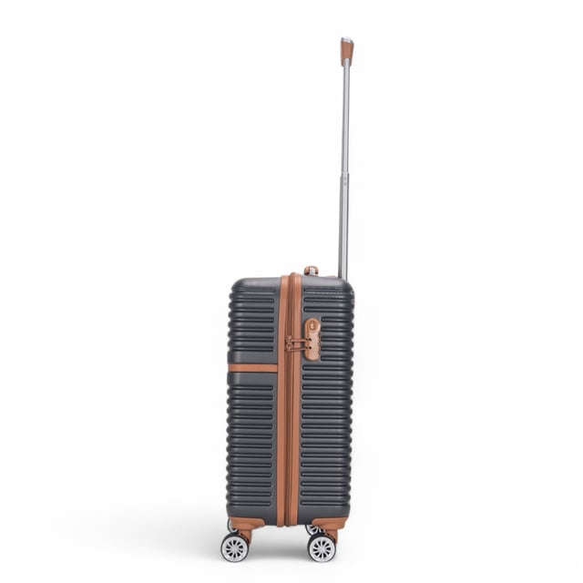 This spacious hardshell cabin luggage combines durability, security, and smooth manoeuvrability, making it an ideal choice for travellers who need extra capacity and peace of mind. With its integrated TSA lock and 8-wheel spinner system, your belongings will be safe and easy to navigate through busy travel environments.
Features:
•	Durable Hardshell Design – The solid, hard exterior protects your belongings from bumps and scratches, ensuring they stay safe throughout your journey.
•	Integrated TSA Lock – Built-in combination lock provides peace of mind and complies with travel security standards, allowing airport security to inspect your luggage without damaging it.
•	8-Wheel Spinner System – Features smooth, easy glide double wheels for effortless 360-degree movement, ensuring easy handling across any surface.
•	Generous Capacity – With a capacity of 53L, this luggage offers ample space for your essentials and extra items, whether for a short getaway or longer trips.
Size & Specifications:
•	Dimensions: 56 x 45 x 25 cm | Weight: 3.00 kg | Capacity: 53L (Suitable for British Airways)
The perfect combination of security, spaciousness, and convenience, this suitcase is a must-have for any traveller.