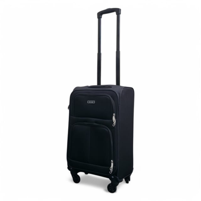 Upgrade your travel experience with this Softshell Cabin Luggage, built to offer maximum flexibility, added capacity, and smooth manoeuvrability. Whether you're off on a short break or a long-haul adventure, this set keeps you organized, secure, and ready for anything.
Features:
•	Flexible Softshell Exterior – Durable yet lightweight material makes packing easier and allows for slight give when space is tight.
•	Integrated Combination Lock – Travel stress-free with built-in security locks that comply with international airport screening standards.
•	Spinner Wheels – Four multi-directional wheels provide smooth, 360° movement for easy airport navigation.
Size & Specifications:
•	Cabin: 55 x 33 x 21 cm | Weight: 2.5 kg | Capacity: 33L