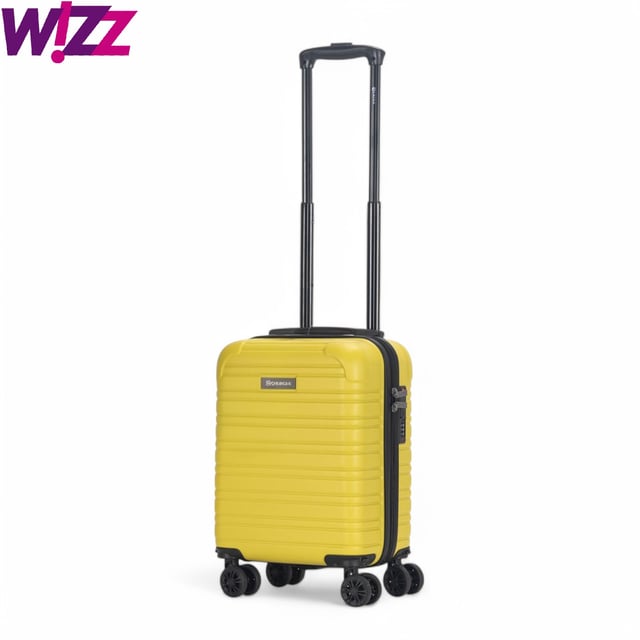 Perfect for short trips or carry-on use, this Compact Hardshell Underseat Cabin Luggage combines durability, security, and smooth manoeuvrability. Ideal for travellers looking for a secure and lightweight option, this case ensures a hassle-free journey, Suitable for Wizz Air.
Features:
•	Durable Hardshell Construction – Tough and impact-resistant exterior protects your belongings during travel.
•	TSA Combination Lock – For your peace of mind, this suitcase includes a built-in TSA-approved combination lock that keeps your items secure while complying with travel regulations.
•	8-Wheel Spinner System – Smooth 360° rotation with dual 4-wheel design for easy handling, providing enhanced stability and effortless movement.
Size & Specifications:
•	Dimensions: 45 x 30 x 20 cm | Weight: 2.2 kg | Capacity: 23L (Suitable for Wizz Air)
Perfect for quick trips or as a carry-on, this compact suitcase is designed to meet travel needs without compromising on security and comfort.