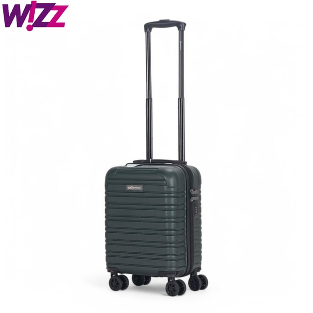 Perfect for short trips or carry-on use, this Compact Hardshell Underseat Cabin Luggage combines durability, security, and smooth manoeuvrability. Ideal for travellers looking for a secure and lightweight option, this case ensures a hassle-free journey, Suitable for Wizz Air.
Features:
•	Durable Hardshell Construction – Tough and impact-resistant exterior protects your belongings during travel.
•	TSA Combination Lock – For your peace of mind, this suitcase includes a built-in TSA-approved combination lock that keeps your items secure while complying with travel regulations.
•	8-Wheel Spinner System – Smooth 360° rotation with dual 4-wheel design for easy handling, providing enhanced stability and effortless movement.
Size & Specifications:
•	Dimensions: 45 x 30 x 20 cm | Weight: 2.2 kg | Capacity: 23L (Suitable for Wizz Air)
Perfect for quick trips or as a carry-on, this compact suitcase is designed to meet travel needs without compromising on security and comfort.