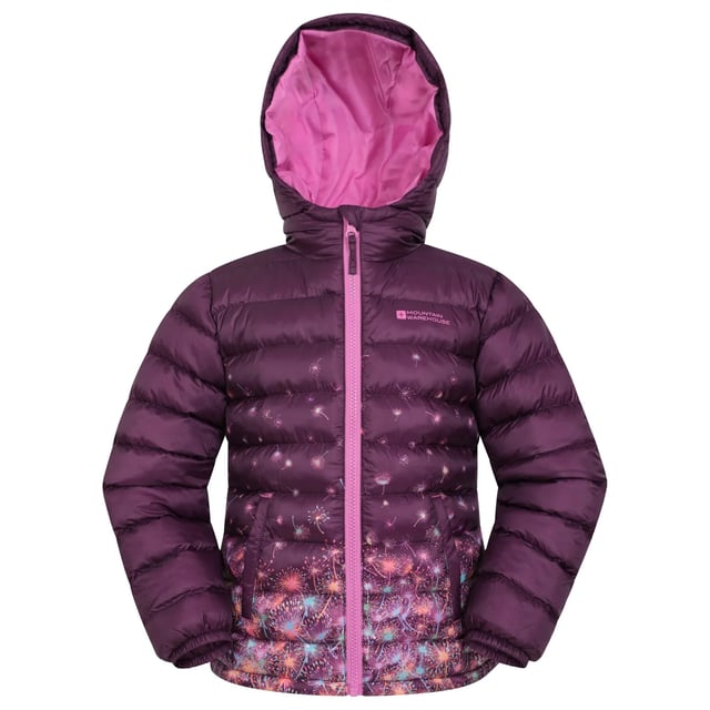 Filling: Microfibre. Design: Dandelions, Logo. Fabric Technology: Durable Water Repellent Finish, Heat Retention, Insulating, Lightweight, Water Resistant. Cuff: Elasticated. Neckline: Hooded. Sleeve-Type: Long-Sleeved. Hood Features: Sew-On. Pockets: 2 Side Pockets. Fastening: Full Zip. 3-4 Years: 22.5 in. 5-6 Years: 24 in. 7-8 Years: 26 in. 9-10 Years: 28.5 in. 11-12 Years: 30.5 in. 13 Years: 33 in.