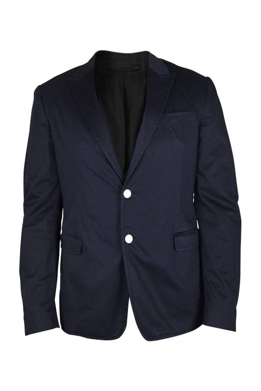Chaqueta Prada en algodón azul.Varios bolsillos en la parte delantera.Bolsillos internos.Botones en la parte inferior de las mangas.