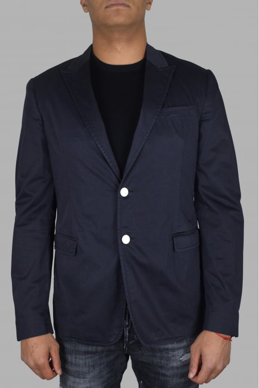 Chaqueta Prada en algodón azul.Varios bolsillos en la parte delantera.Bolsillos internos.Botones en la parte inferior de las mangas.
