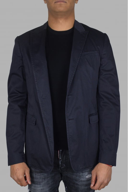 Chaqueta Prada en algodón azul.Varios bolsillos en la parte delantera.Bolsillos internos.Botones en la parte inferior de las mangas.