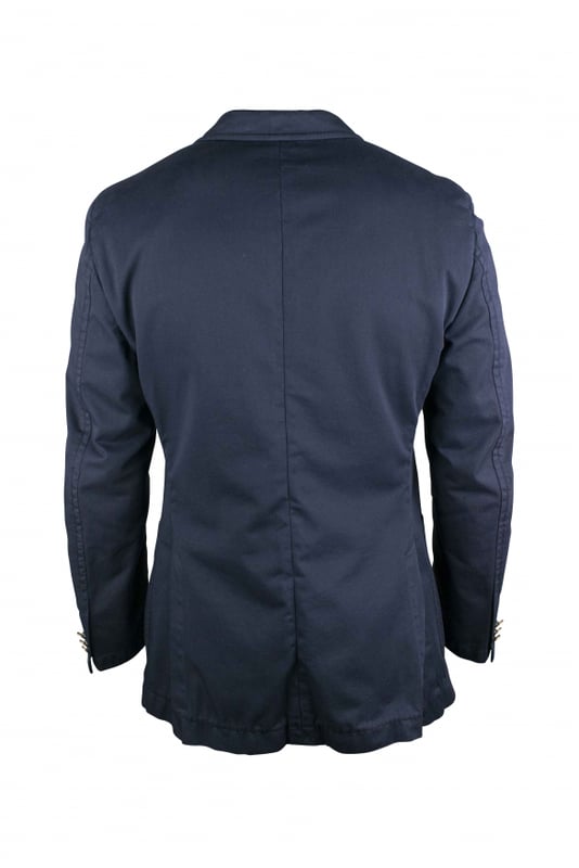 Prada Jacke aus blauem Baumwolle.Außen und Innentaschen.Bronzefarbene Knöpfe an der Unterseite der Ärmel.Leichte Öffnungen an den Seiten.Knopfverschluss.100% Baumwolle.Made in Italy.