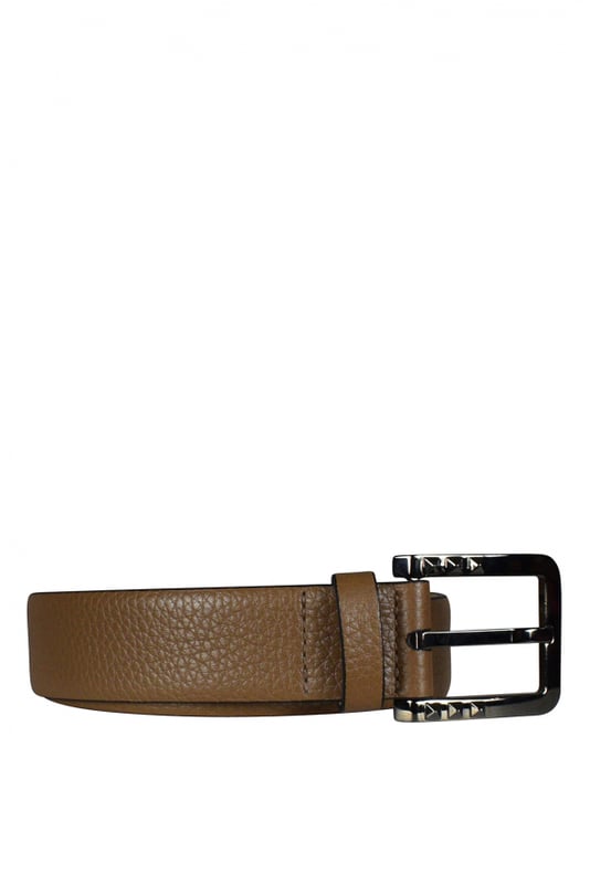 Cinturón Valentino Garavani en piel marrón.Hebilla de metal con tachuelas distintivas.Ancho 3 cm.Made in Italy.