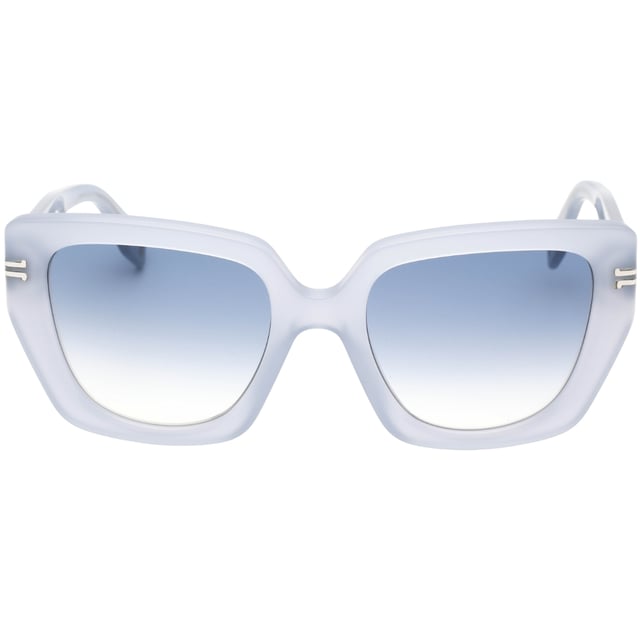 Marc Jacobs Blue Sunglasses, Lens Width = 53mm, Nose Bridge Width = 20mm, Arm Length = 140mm, Sunglasses, Sunglasses Case, Cleaning Cloth and Care Instructions all Included, 100% Protection Against UVA & UVB Sunlight and Conform to British Standard EN 1836:2005, Dark Blue SF Lens Sunglasses, 100% Plastic