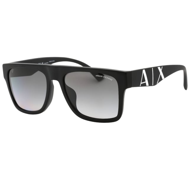 Brand New Black Armani Exchange Sunglasses, Lens Width = 55mm, Nose Bridge Width = 18mm, Arm Length = 145mm, Sunglasses, Sunglasses Case, Cleaning Cloth and Care Instructions all Included, 100% Protection Against UVA & UVB Sunlight and Conform to British Standard EN 1836:2005, Black Sunglasses, 100% Plastic
