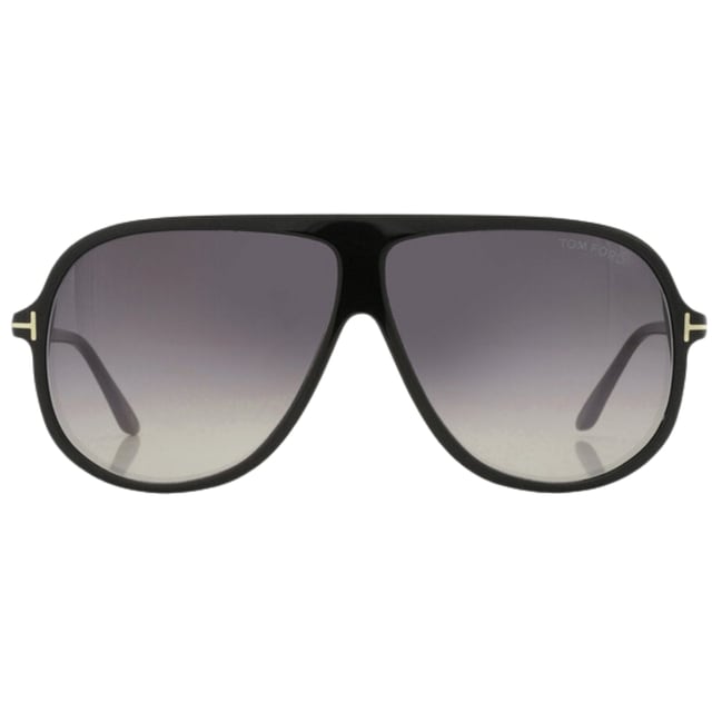 Tom Ford Black Sunglasses, Lens Width = 62mm, Nose Bridge Width = 08mm, Arm Length = 145mm, Sunglasses, Sunglasses Case, Cleaning Cloth and Care Instructions all Included, 100% Protection Against UVA & UVB Sunlight and Conform to British Standard EN 1836:2005, Black Sunglasses, 100% Plastic