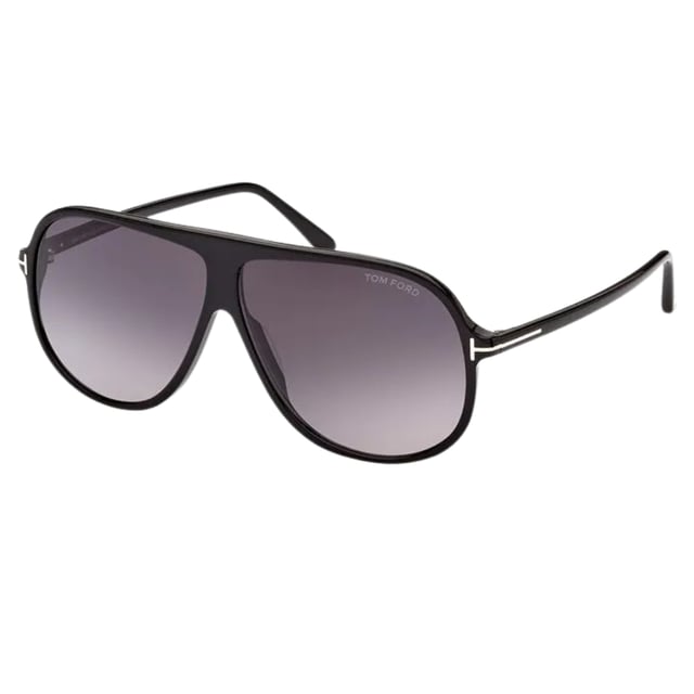 Tom Ford Black Sunglasses, Lens Width = 62mm, Nose Bridge Width = 08mm, Arm Length = 145mm, Sunglasses, Sunglasses Case, Cleaning Cloth and Care Instructions all Included, 100% Protection Against UVA & UVB Sunlight and Conform to British Standard EN 1836:2005, Black Sunglasses, 100% Plastic