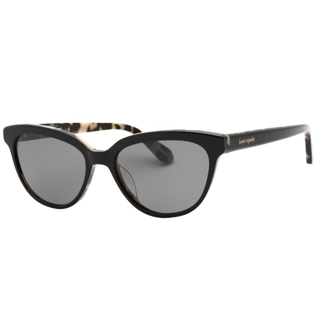 Experience luxury and sophistication with the Kate Spade Sunglass. Crafted from the finest materials, these sleek sunglasses feature 100% UVA/UVB protection and refined metallic accents. Admire the sophisticated Kate Spade style with these timeless sunglasses., Black Sunglass, Nose Bridge Width = 17mm, Lens Width = 54mm, Arm Length = 140mm, Sunglasses, Sunglasses Case, Cleaning Cloth and Care Instructions all Included, 100% Protection Against UVA & UVB Sunlight and Conform to British Standard EN 1836:2005, Black Sunglasses