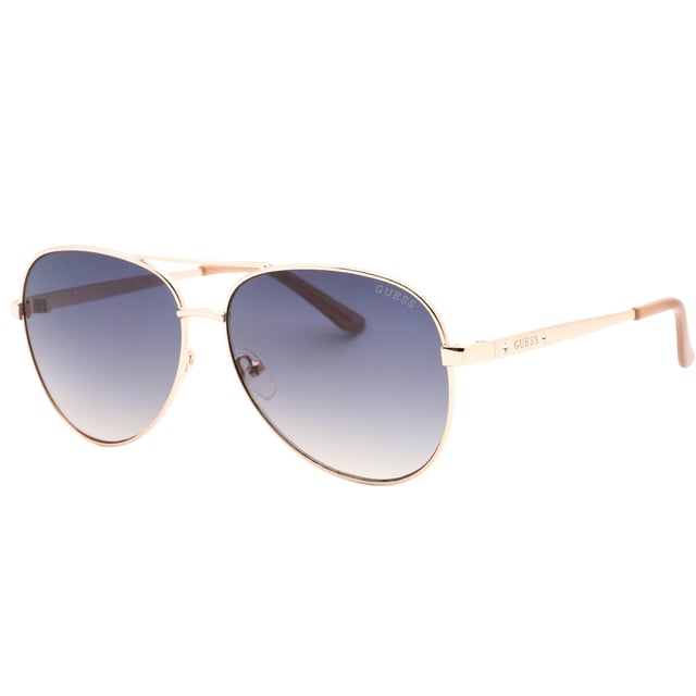 Guess Rose Gold Sunglasses, Lens Width = 60mm, Nose Bridge Width = 13mm, Arm Length = 140mm, Sunglasses, Sunglasses Case, Cleaning Cloth and Care Instructions all Included, 100% Protection Against UVA & UVB Sunlight and Conform to British Standard EN 1836:2005, Gold Sunglasses, 100% Metal