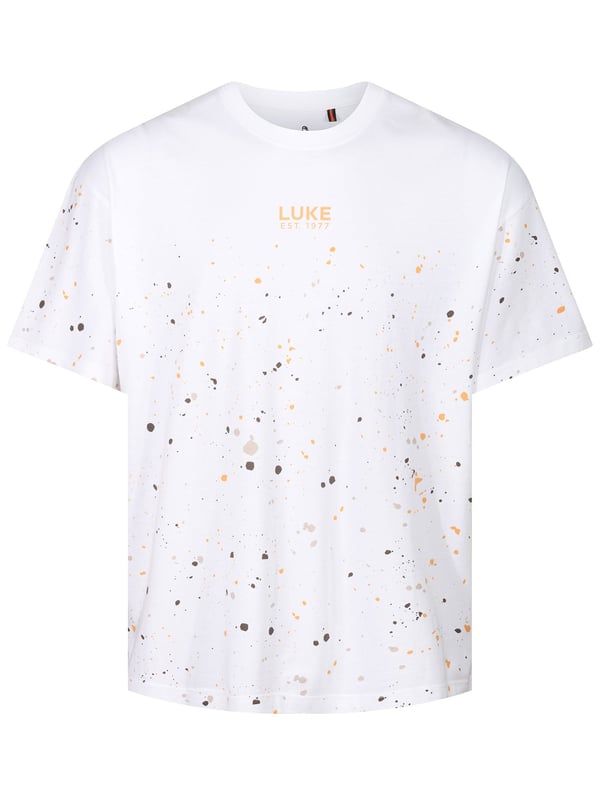 This stylish, paint splatter tee from LUKE is sure to be your go to this season. Cut to a relaxed fit, it is styled with a soft rib crew neck for all day comfort and features a LUKE EST. 1977 text print at the centre of the chest.