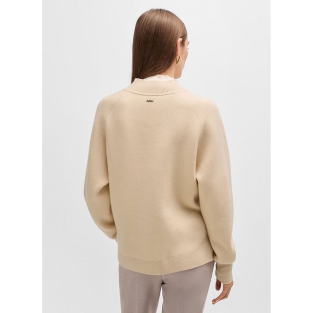 Womens BOSS Fariola Knitted Sweater in wool and cashmereA super-soft and breathable sweater by BOSS. Topped with a detailed collar  this versatile piece is blended with cashmere for a luxe touch.- Crew neck- Long sleeves- 90% Virgin wool  10% Cashmere.  Hand wash.- Ref: 50523735-976