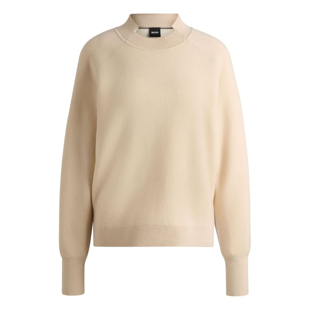 Womens BOSS Fariola Knitted Sweater in wool and cashmereA super-soft and breathable sweater by BOSS. Topped with a detailed collar  this versatile piece is blended with cashmere for a luxe touch.- Crew neck- Long sleeves- 90% Virgin wool  10% Cashmere.  Hand wash.- Ref: 50523735-976