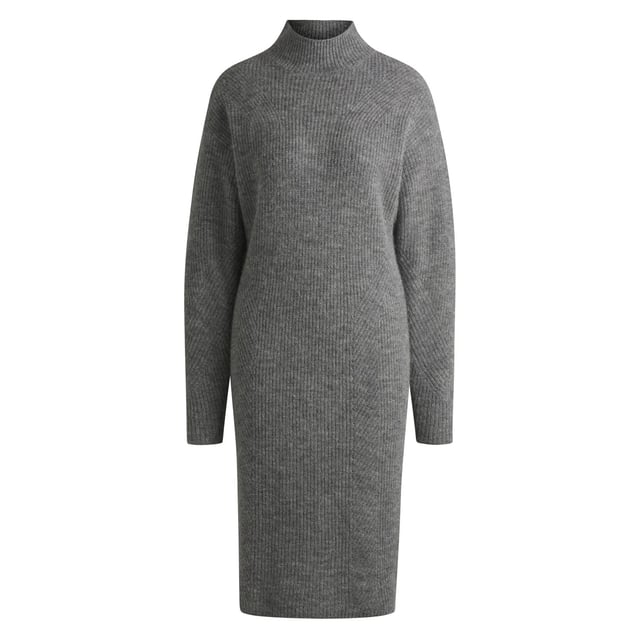 Womens BOSS C_Fagdassy Long-sleeved relaxed-fit dress with mixed ribbingA long-sleeved dress with a high neckline by BOSS. Featuring mixed ribbing  this relaxed piece is blended with soft wool and alpaca.- Relaxed fit- Moving rib details- Metal charm with BOSS logo- Fit back length: 104cm- 35% Alpaca  35% Wool  30% Polyamide.  Hand wash - Dry clean.- Ref: 50525127-041