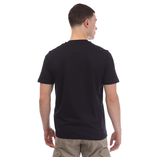 Mens C.P. Company 30-1 Jersey Logo Patch T-Shirt in navy.- Ribbed crew neck.- Short sleeves.- Chest embroidered logo patch.- Regular fit.- 100% Cotton.- Ref: 18CMTS031A888