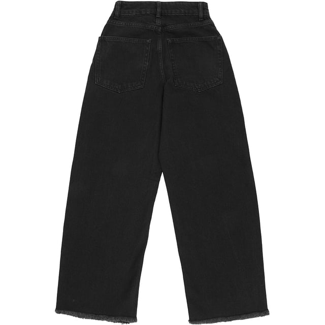 100% organic cotton. Raeyâ€™s grey Gait jeans are made from organic-cotton denim thatâ€™s lightly faded and shaped to a low-rise wide-leg silhouette with a buttoned front and raw-edged cuffs. Raey fuses sharp silhouettes with luxury fabrics to create clean, minimal and effortless pieces for contemporary women as featured in Marie Claire, Elle and Stella.