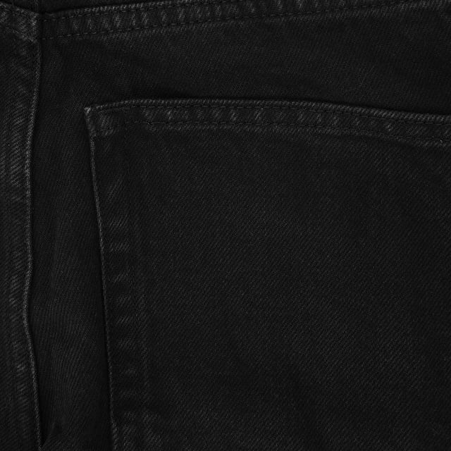 100% organic cotton. Raeyâ€™s grey Gait jeans are made from organic-cotton denim thatâ€™s lightly faded and shaped to a low-rise wide-leg silhouette with a buttoned front and raw-edged cuffs. Raey fuses sharp silhouettes with luxury fabrics to create clean, minimal and effortless pieces for contemporary women as featured in Marie Claire, Elle and Stella.
