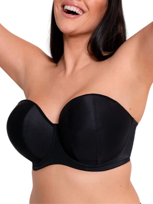 Introducing the Curvy Kate Luxe-Updated strapless bra! As a bestseller, we've updated and perfected this go-to. With its beautiful balcony shape and padding to enhance your bust, you'll look fabulous any time of day. And don't worry - it's secure with its vertical flat seamed cups and supportive inner side sling, plus a silicone grip on the band to keep it firmly in place. It fastens with a hook and eye closure and the multi-way adjustable strap gives you control over how it fits. The plain opaque fabric is perfect for everyday classic wear that you can rely on. Look no further than this must-have for comfortable support that looks great!

Bestseller has had a makeover
Must-have especially for bigger busts
Flattering balcony shape
Padding enhances your bust
Vertical flat seamed cups that ensure a secure fit
Supportive inner side sling
Silicone grip at the band to keep it in place
Underwired
Hook and eye closure
Multi-way adjustable straps
Plain opaque fabric for daily and classic wear
Country of origin: China&nbsp;
Composition: Main: 84% Nylon | 16% Elastane
Composition: Lining: 100% Nylon
Composition: Lining 2: 100% Polyester
Composition: Wing Mesh: 77% Nylon | 23% Elastane | Excluding trims
Listed in UK sizes