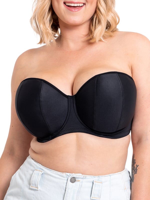 Introducing the Curvy Kate Luxe-Updated strapless bra! As a bestseller, we've updated and perfected this go-to. With its beautiful balcony shape and padding to enhance your bust, you'll look fabulous any time of day. And don't worry - it's secure with its vertical flat seamed cups and supportive inner side sling, plus a silicone grip on the band to keep it firmly in place. It fastens with a hook and eye closure and the multi-way adjustable strap gives you control over how it fits. The plain opaque fabric is perfect for everyday classic wear that you can rely on. Look no further than this must-have for comfortable support that looks great!

Bestseller has had a makeover
Must-have especially for bigger busts
Flattering balcony shape
Padding enhances your bust
Vertical flat seamed cups that ensure a secure fit
Supportive inner side sling
Silicone grip at the band to keep it in place
Underwired
Hook and eye closure
Multi-way adjustable straps
Plain opaque fabric for daily and classic wear
Country of origin: China&nbsp;
Composition: Main: 84% Nylon | 16% Elastane
Composition: Lining: 100% Nylon
Composition: Lining 2: 100% Polyester
Composition: Wing Mesh: 77% Nylon | 23% Elastane | Excluding trims
Listed in UK sizes