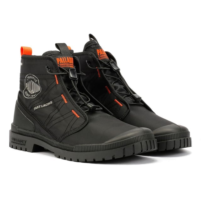 Lightweight nylon upper boots designed for comfort and versatility. Featuring an elastic lace-up fastening with toggle for a secure, adjustable fit. Built on a durable TPR outsole for enhanced grip and flexibility.